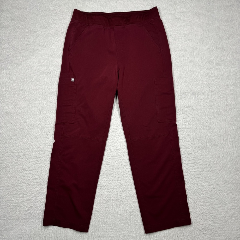 FIGS Technical Collection Scrub Pants Drawstring Pockets Maroon Men's Size S/M